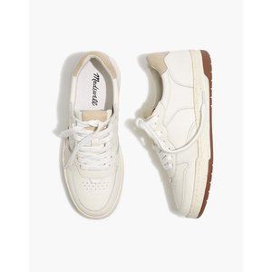 Madewell Court Sneakers in White Leather Ivory Multi